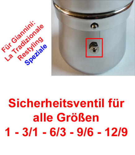 1x Sicherheitsventil Espressokocher Giannini