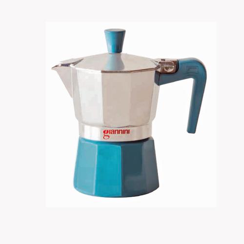 Nina 3 Tassen Aluminium Espressokocher blau