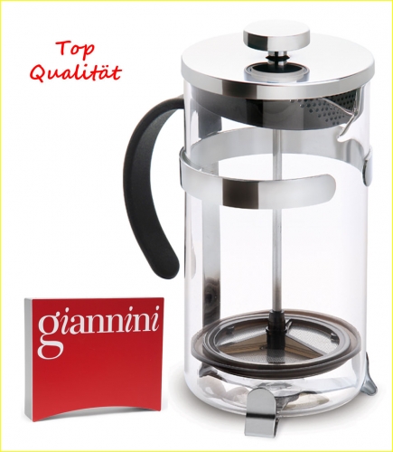 1 Liter French Press Aufgusskanne Pressstempelkanne Glas Giannini