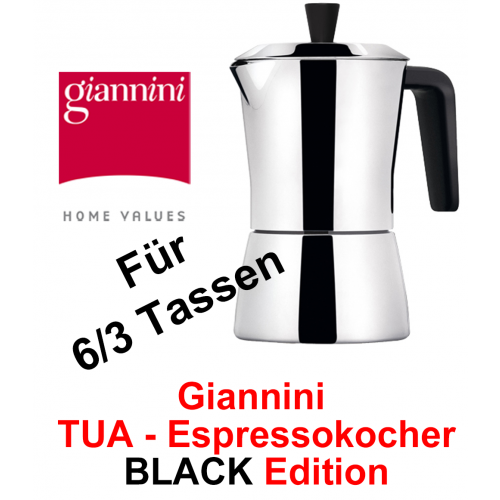 Giannini TUA Review Espressokocher 6/3 Tassen schwarz