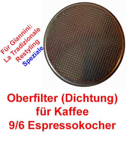 Oberfilter 9/6 Tassen Espressokocher Giannini