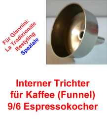1x Trichter (Funnel) 9/6 Espressokocher Giannini