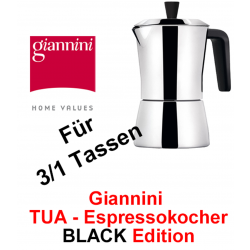 Giannini TUA Espressokocher 3/1 Tassen schwarz