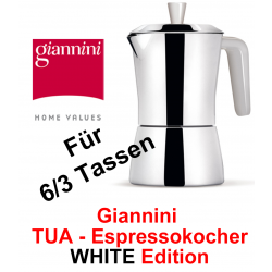 Giannini TUA Espressokocher 6/3 Tassen weiss
