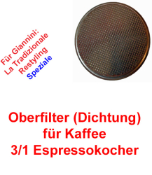 Oberfilter 3/1 Tassen Espressokocher Giannini